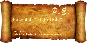 Petneházi Enikő névjegykártya